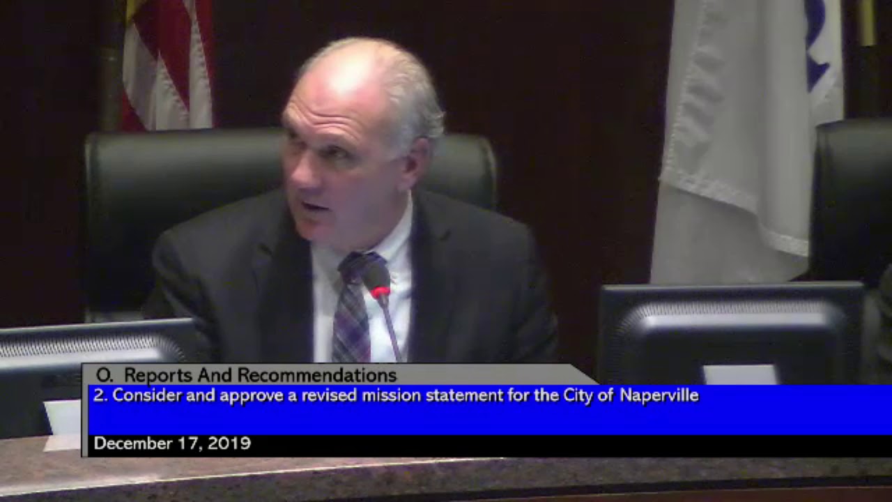Naperville Mayor Steve Chirico Takes A Bold Stand On Mission Statement